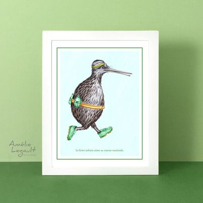 Kiwi jogging - Affiche murale