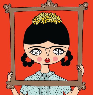Frida - regardant à travers le cadre - Affiche murale