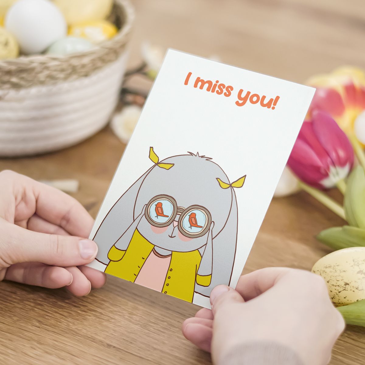 Lapins Malins - Tu me manques - Carte de souhaits, LANGUAGE: ENGLISH