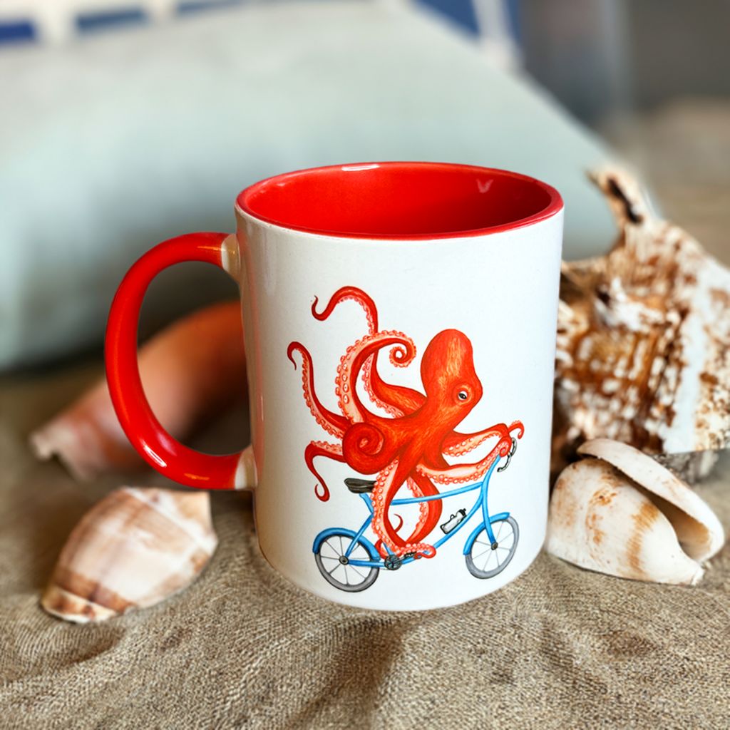 Tasse Pieuvre à Vélo