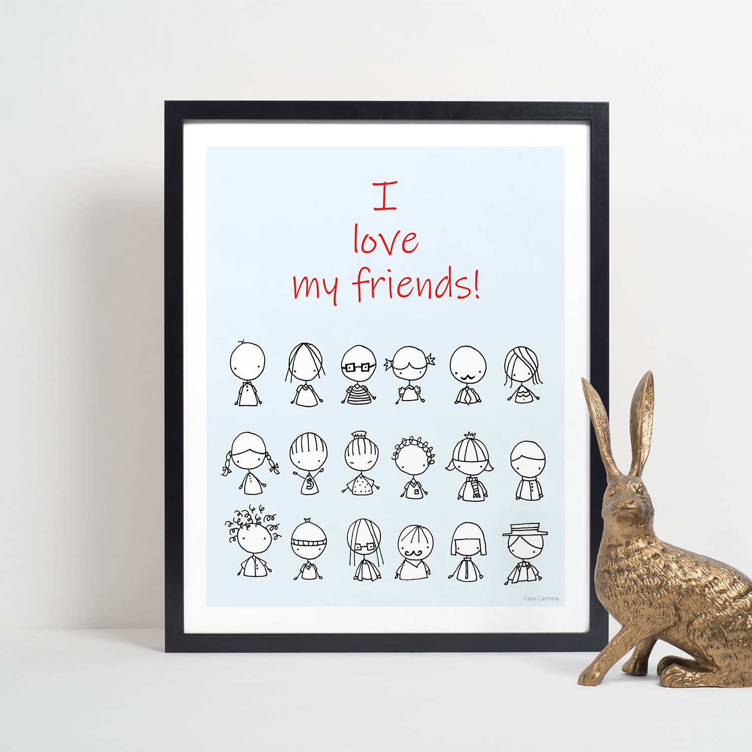 Toi et moi j&#39;aime mes amis - Affiche murale, LANGUAGE: English, Size: 8&#39;&#39; x 10&#39;&#39; (20.3 x 25.4 cm)