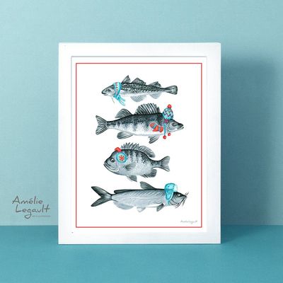 Les poissons frileux - Affiche murale