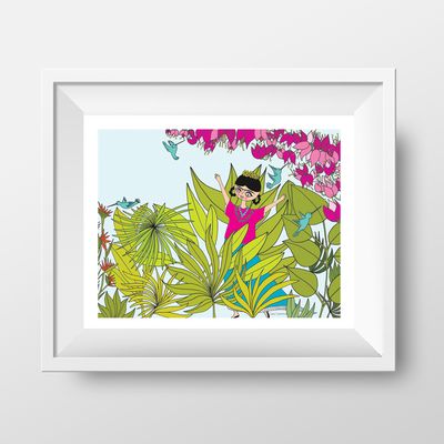 Frida – Plantes, fleurs et colibris - Affiche murale