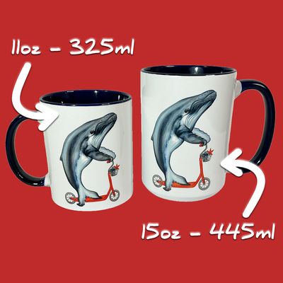 Tasse Baleine en trotinette