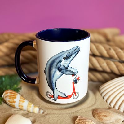 Tasse Baleine en trotinette