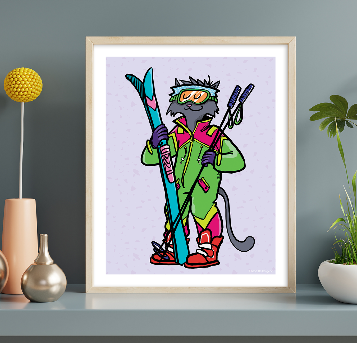 Whiski le chat stylé - Affiche murale