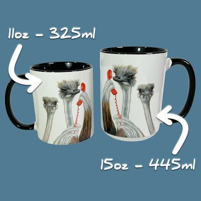 Tasse Autruches au Téléphone