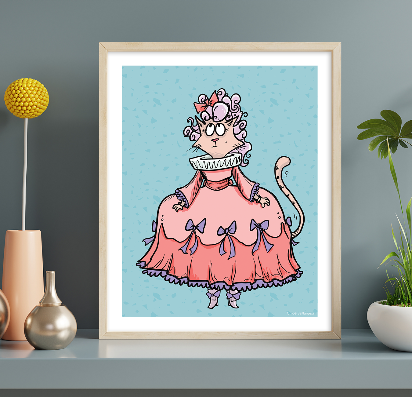 Marie la chatte stylé - Affiche murale