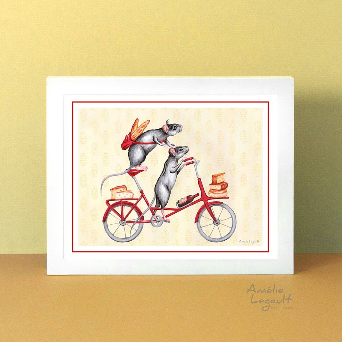 Souris à vélo - Affiche murale