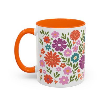 Tasse motif Fleur orange