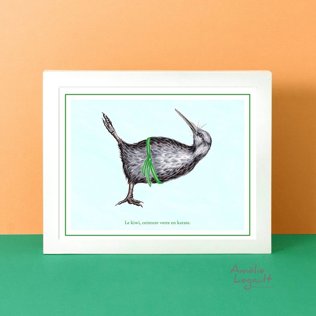 Kiwi karaté - Affiche murale, LANGUAGE: Français, Size: 8&#39;&#39; x 10&#39;&#39; (20.3 x 25.4 cm)