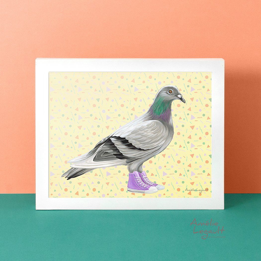 Pigeon en souliers - Affiche murale