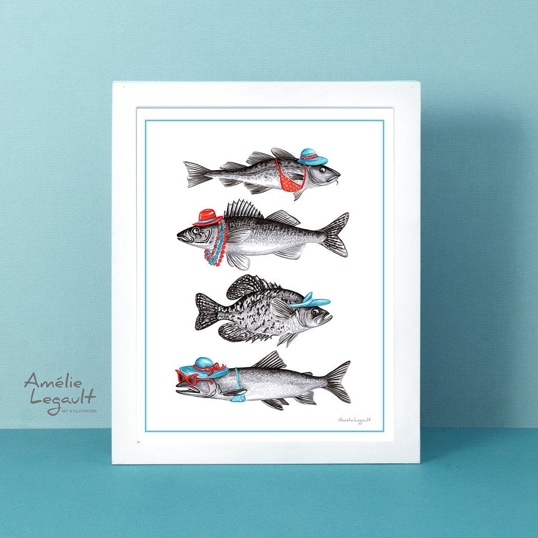 Poissons bronzés - Affiche murale