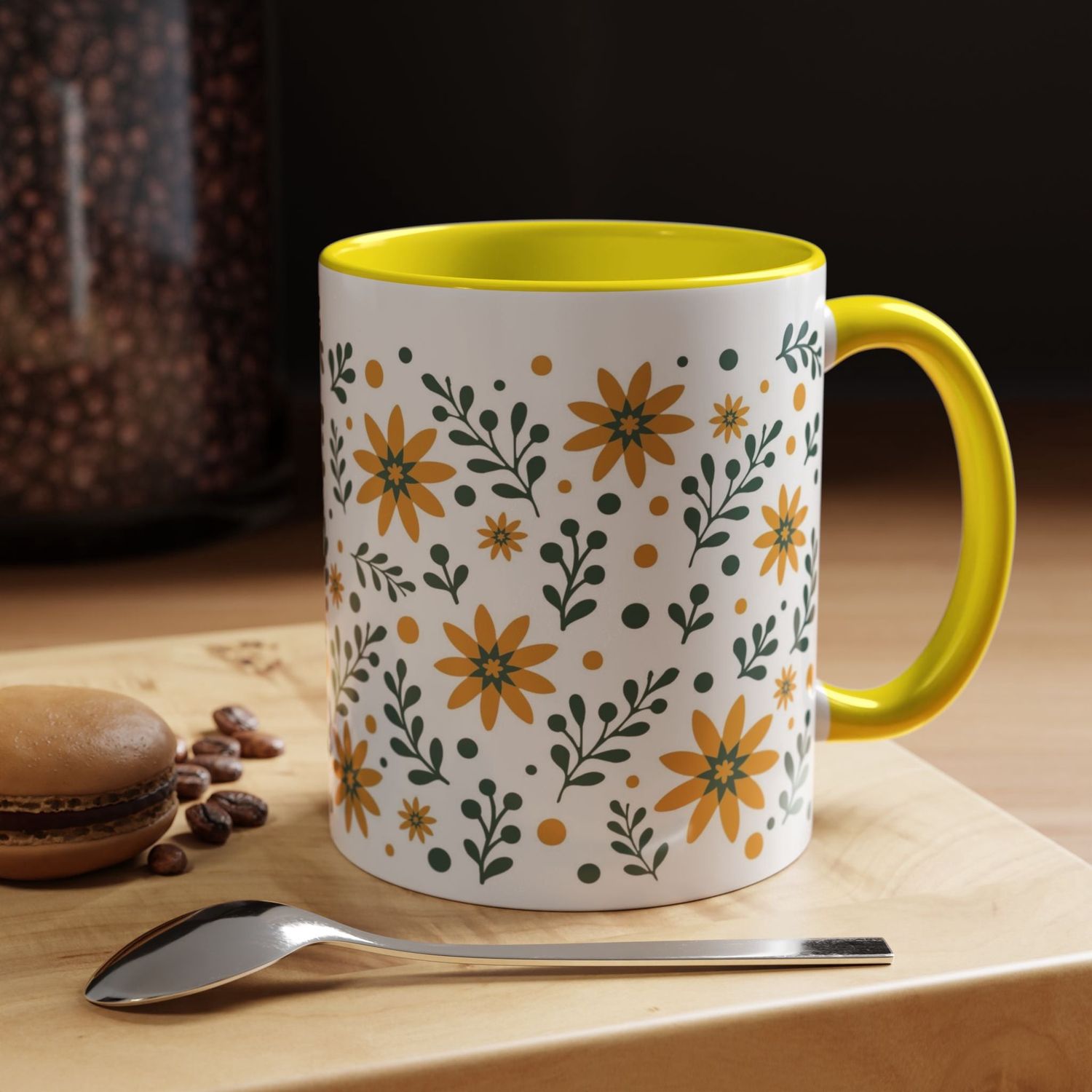 Tasse motif Fleur jaune