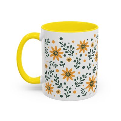 Tasse motif Fleur jaune
