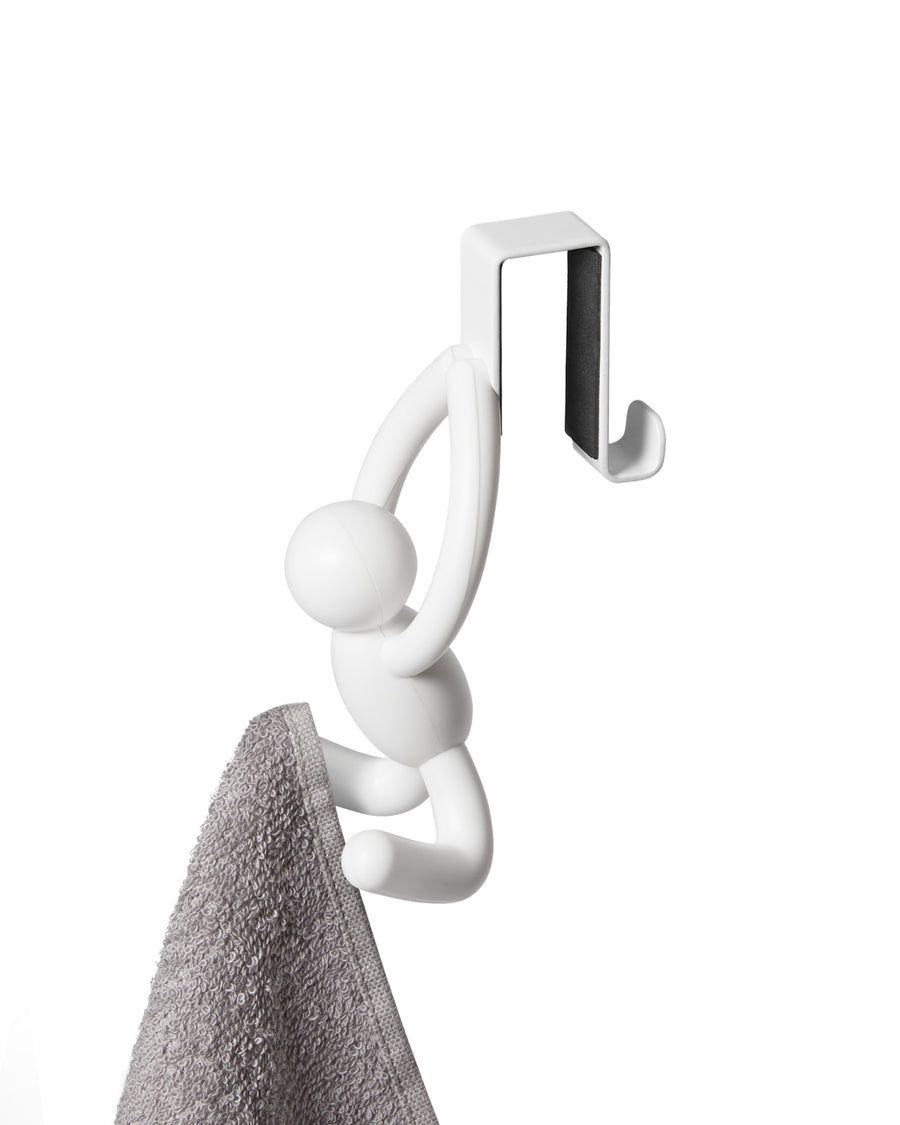 BUDdy - Lot de 2 patères double crochets dessus de porte placard