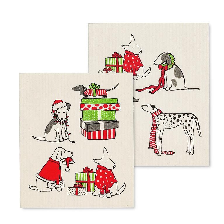 Linge vaisselle Chiens de Noël