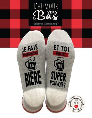 Bas de laine &quot;Je fais disparaître la bière&quot;