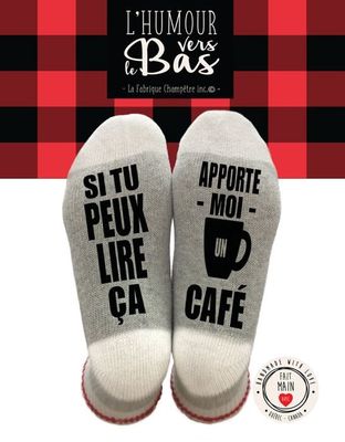 Bas de laine &#39;&#39;Apporte-moi un café&#39;&#39;