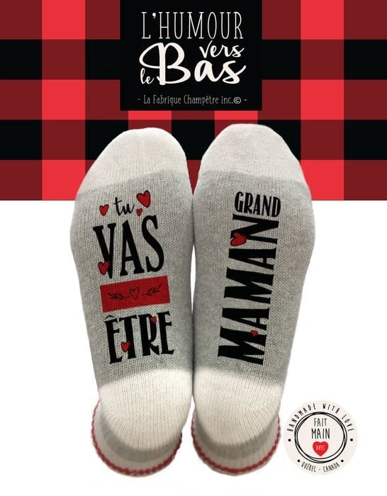 Bas de laine &#39;&#39;Tu vas être grand-maman&#39;&#39;