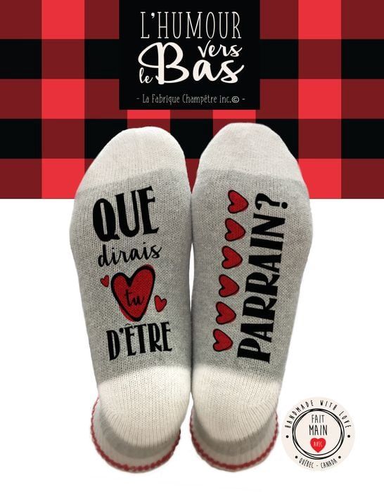 Bas de laine &quot;Que dirais-tu d&#39;être parrain?&quot;
