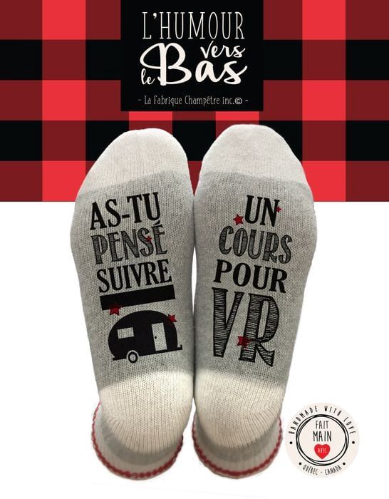 Bas de laine &quot;As-tu pensé suivre un cours pour VR?&quot;