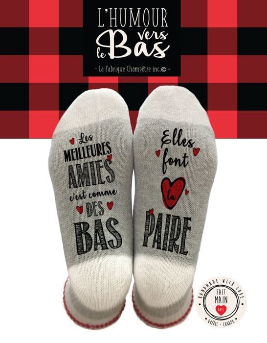 Bas de laine &quot;Les meilleures amies font la paire&quot;