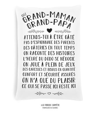 Coussin - “Chez grand-maman grand-papa“