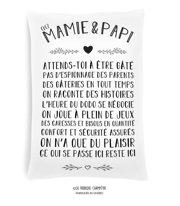 Coussin - “Chez mamie et papi“