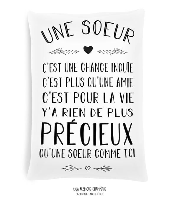 Coussin - “Une soeur“