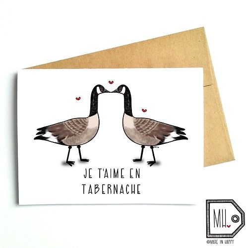 Carte JE TAIME EN TABERNACHEL