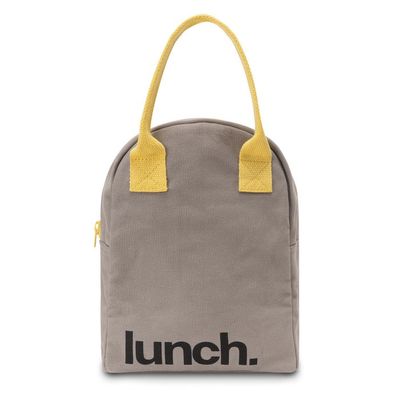 Sac à lunch à glissière Gris / Jaune