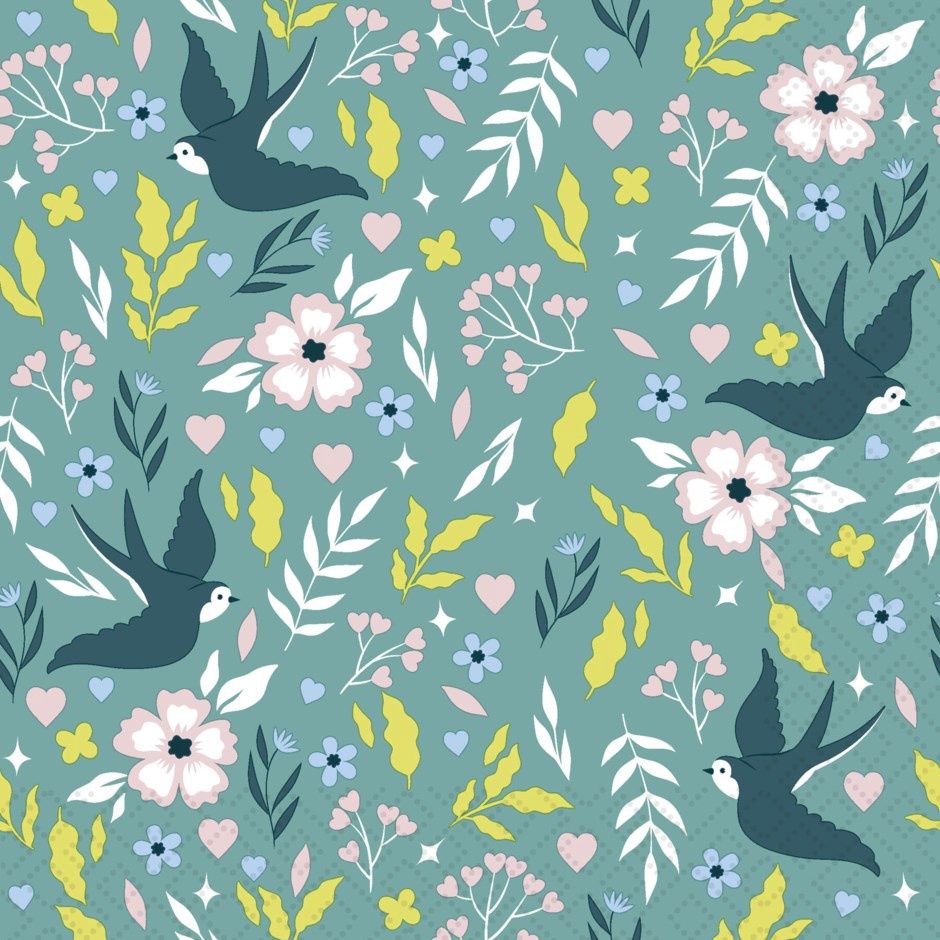 Napkin Lovebirds P201796