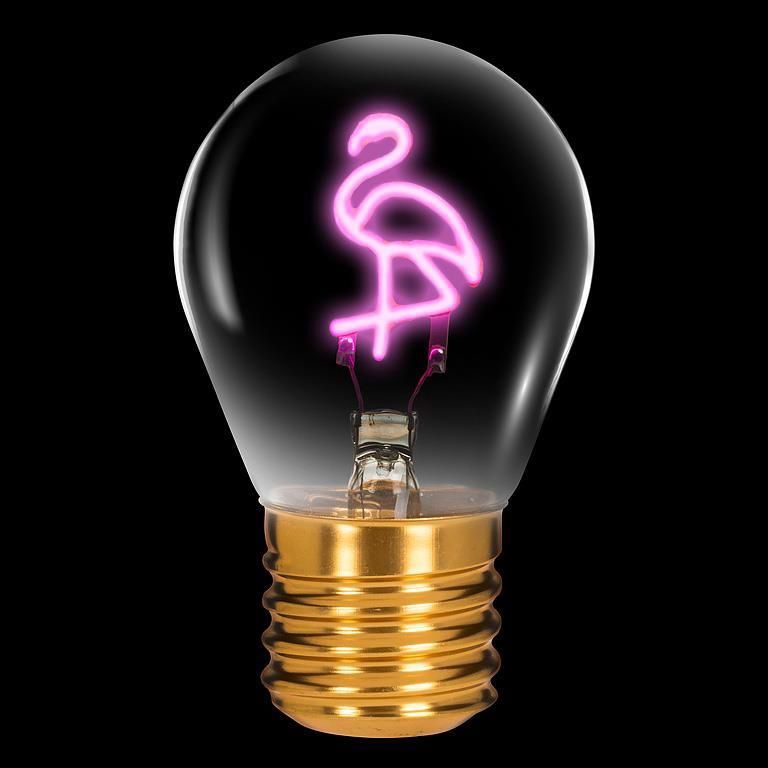 Lampe flamant rose néon