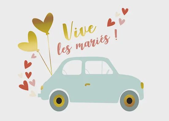 Carte Vive les mariés!