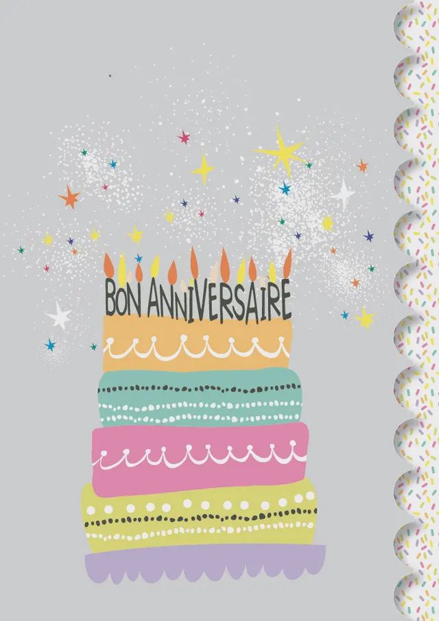 Carte Bon anniversaire gâteau