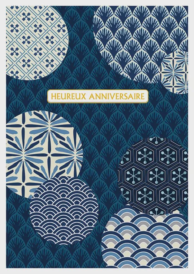 Carte Motifs bleus