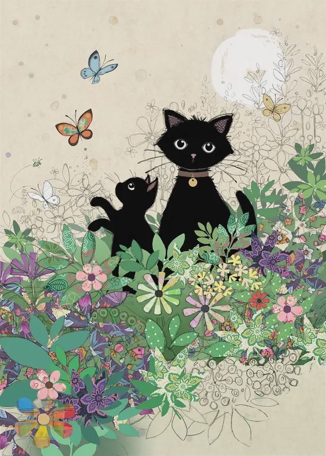 Carte Chats jardin