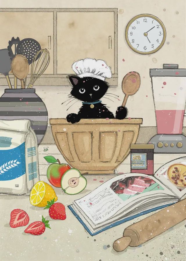 Carte Chat Cuisinier