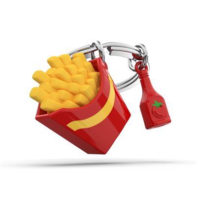 Porte-clés Frites Ketchup