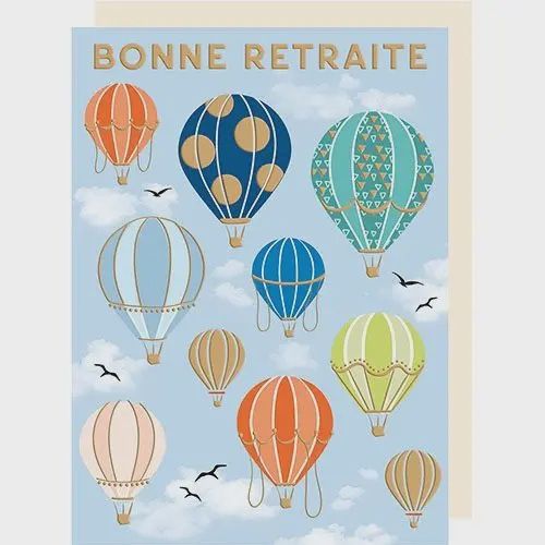 Carte géante Bonne retraire Montgolfière