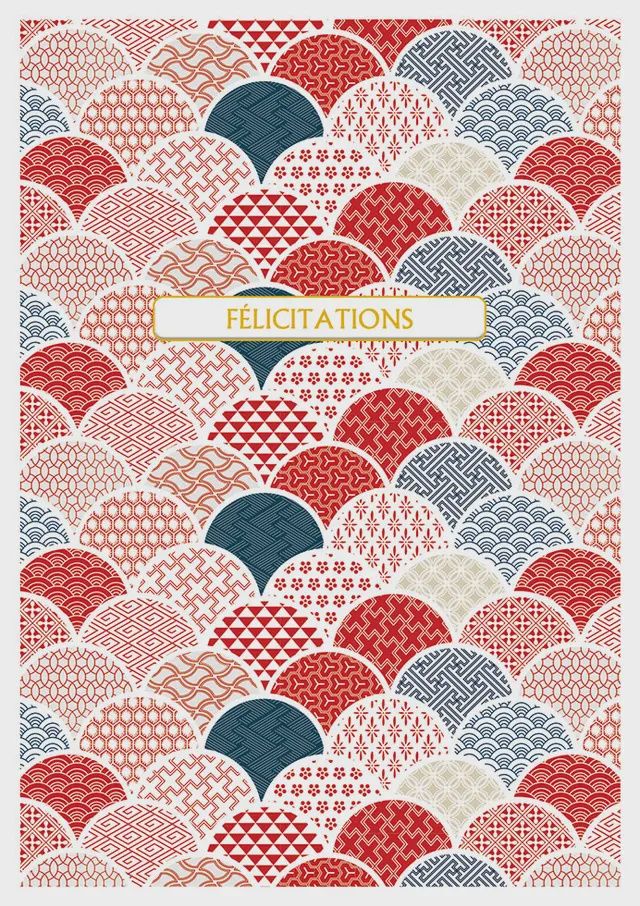 Carte Félicitations motifs rouges