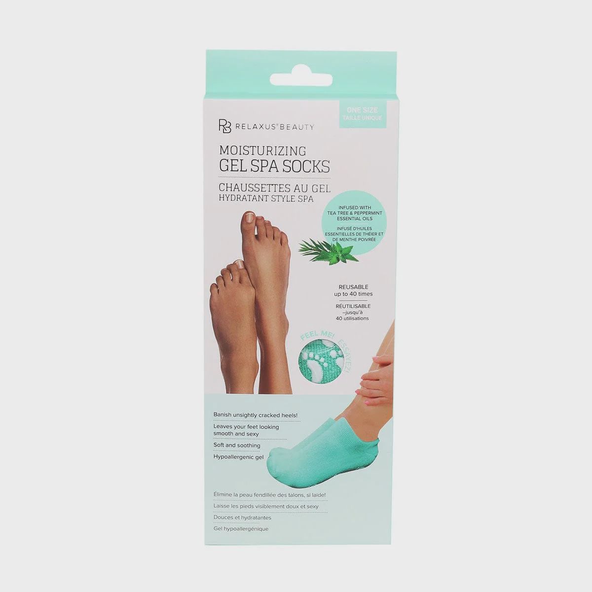 Chaussettes de spa hydratantes en gel Tea tree