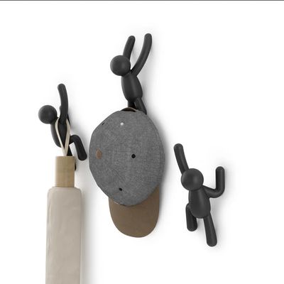 Crochets Buddy noir, lot de 3