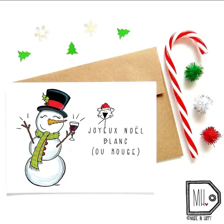 Carte JOYEUX NOËL BLANC (OU ROUGE)