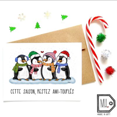 Carte CETTE SAISON, RESTEZ AMI-TOUFLÉS