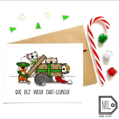 Carte QUE DES VOEUX CHAT-LEUREUX