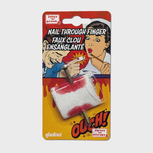 Faux clou ensanglanté