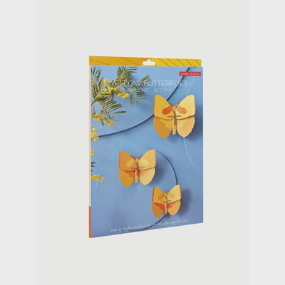 Ensemble de 3 papillons jaunes