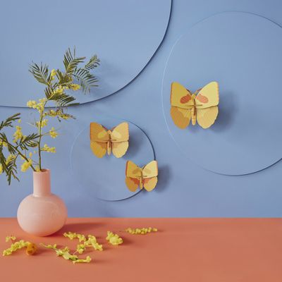 Ensemble de 3 papillons jaunes